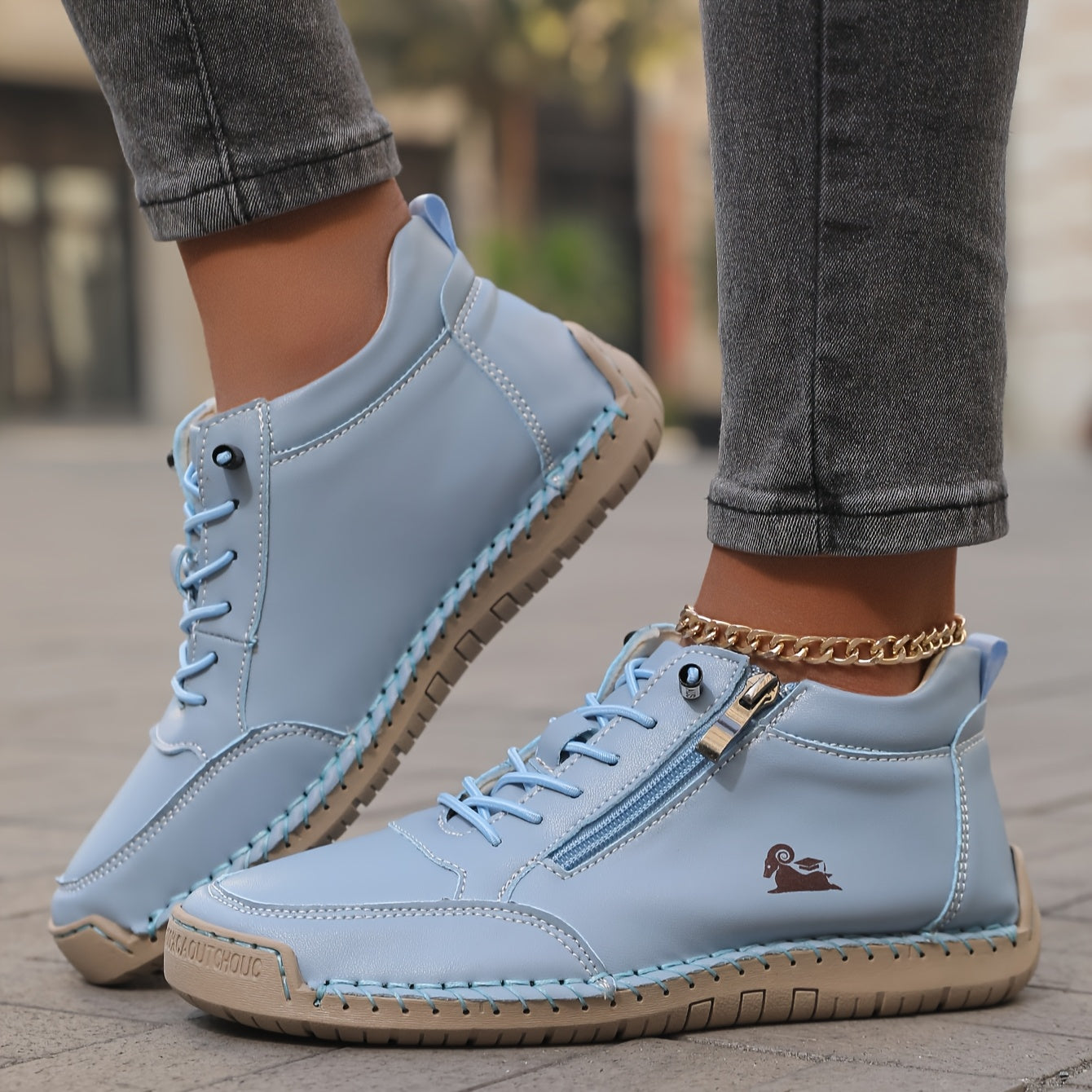 Orthopedic Walking Sneakers with Easy Side Zipper Closure