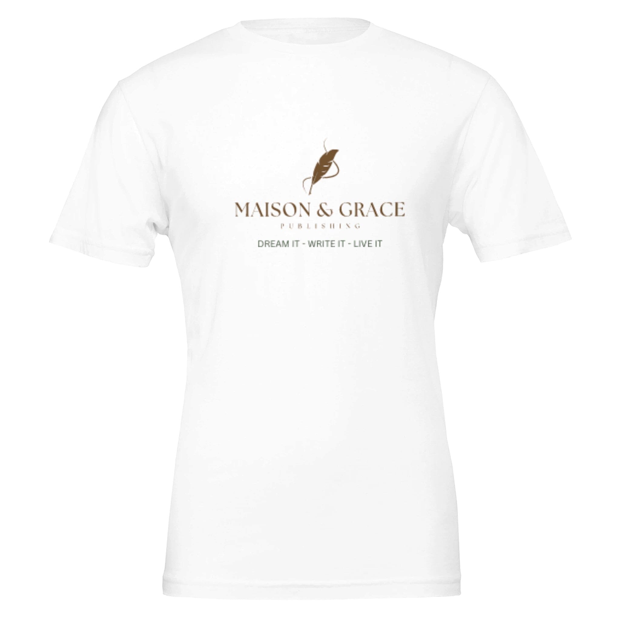 Premium Unisex Crewneck T-shirt | Bella + Canvas 3001 Print Material MAISON&GRACE PUBLISHING S White 