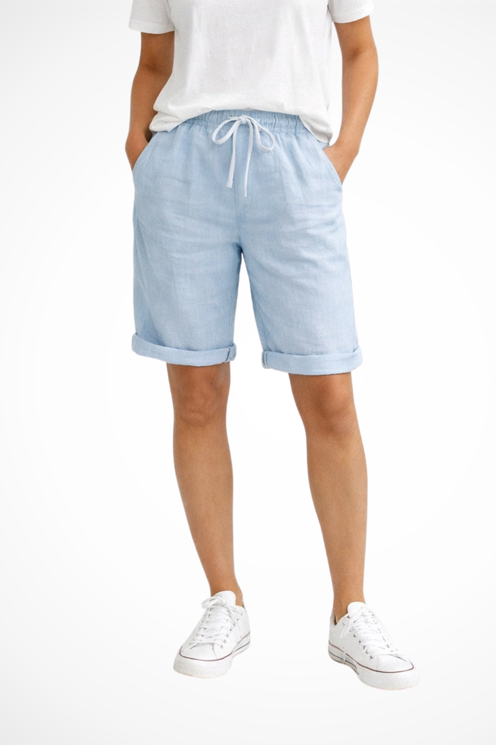 Relaxed Linen Capri Pants with Elastic Waist for Everyday Style