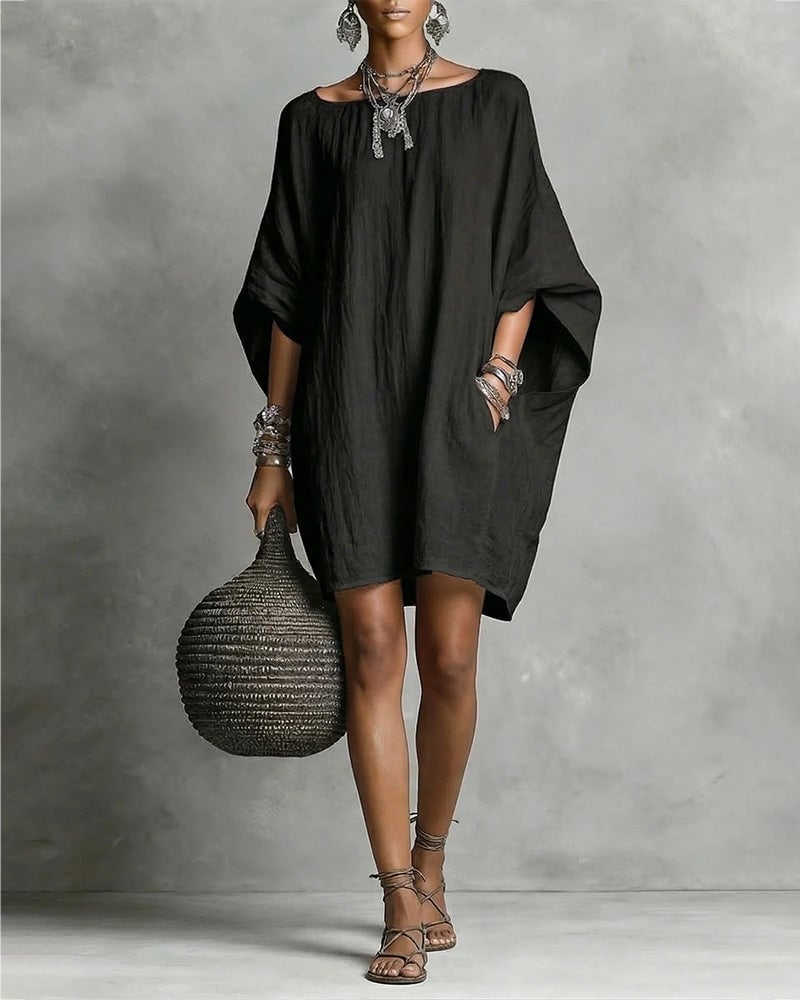 Loose Batwing Sleeve Plus Size Dress