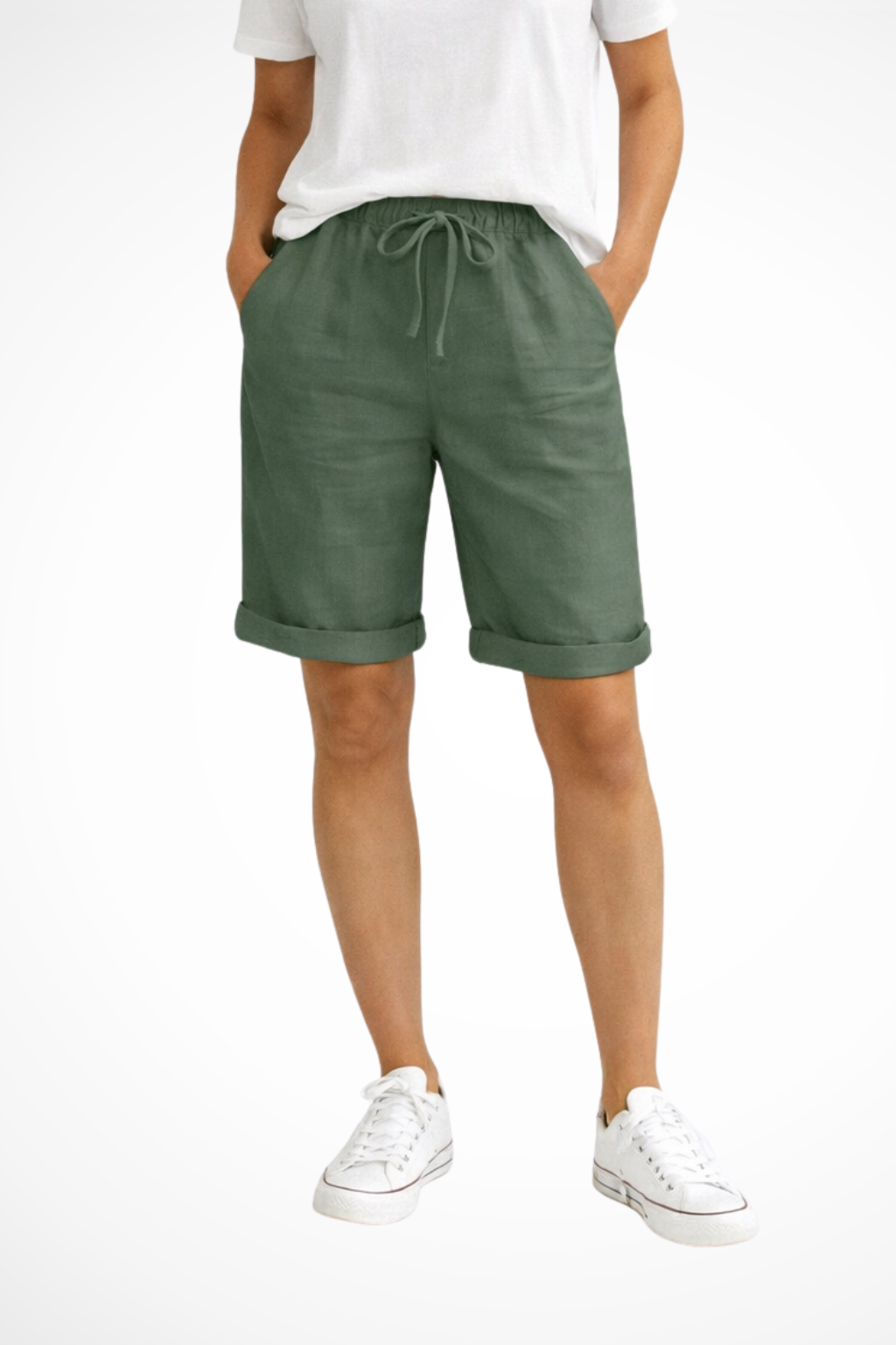 Relaxed Linen Capri Pants with Elastic Waist for Everyday Style
