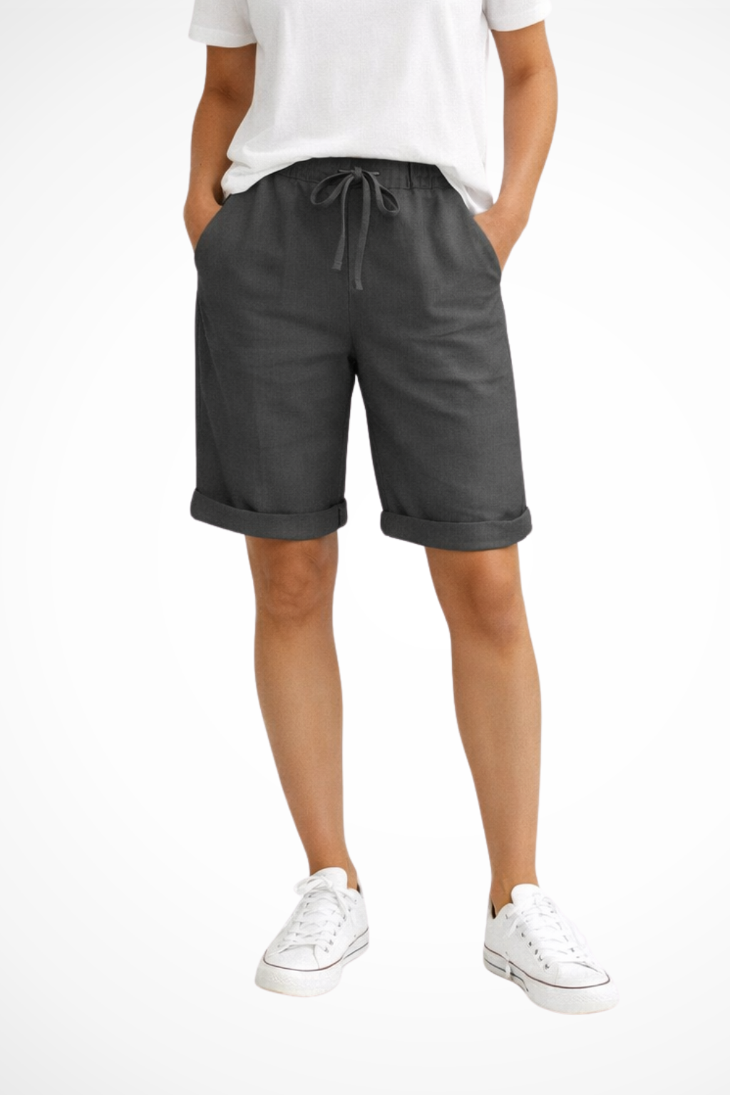 Relaxed Linen Capri Pants with Elastic Waist for Everyday Style