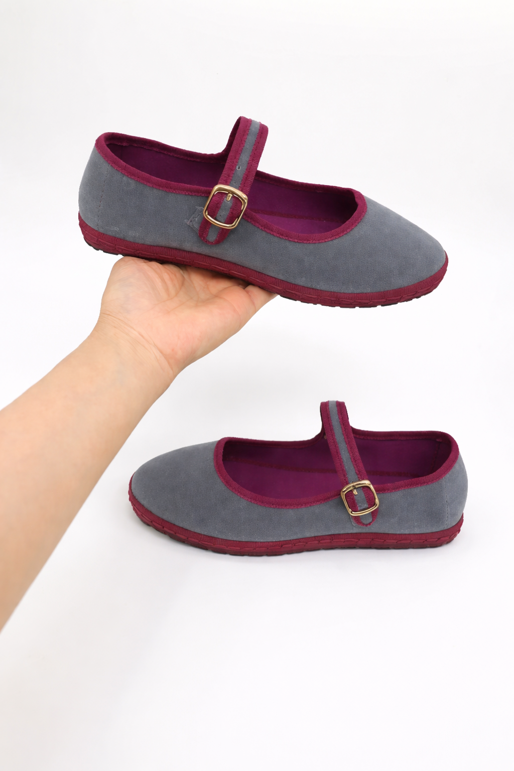 Round Toe Buckle Strap Mary Jane Ballet Flats for Women