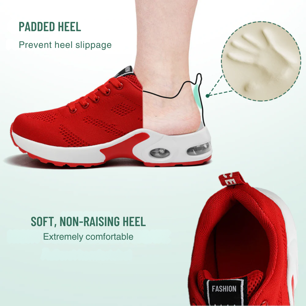 Red Orthopedic Walking Sneakers for Women Who Love Comfort and Color