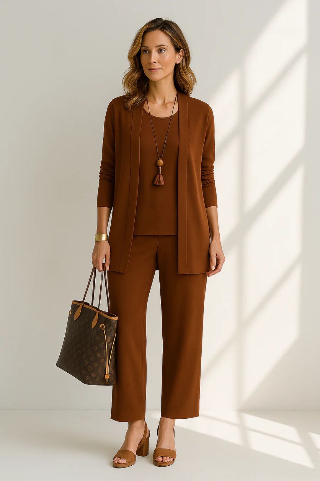 Elegant 3-Piece Wide-Leg Trouser Set for Women