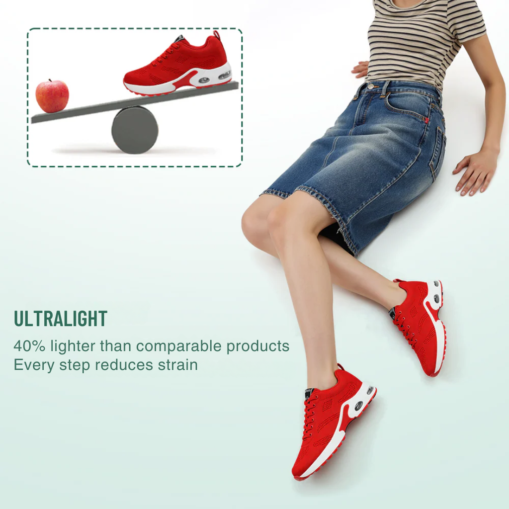Red Orthopedic Walking Sneakers for Women Who Love Comfort and Color