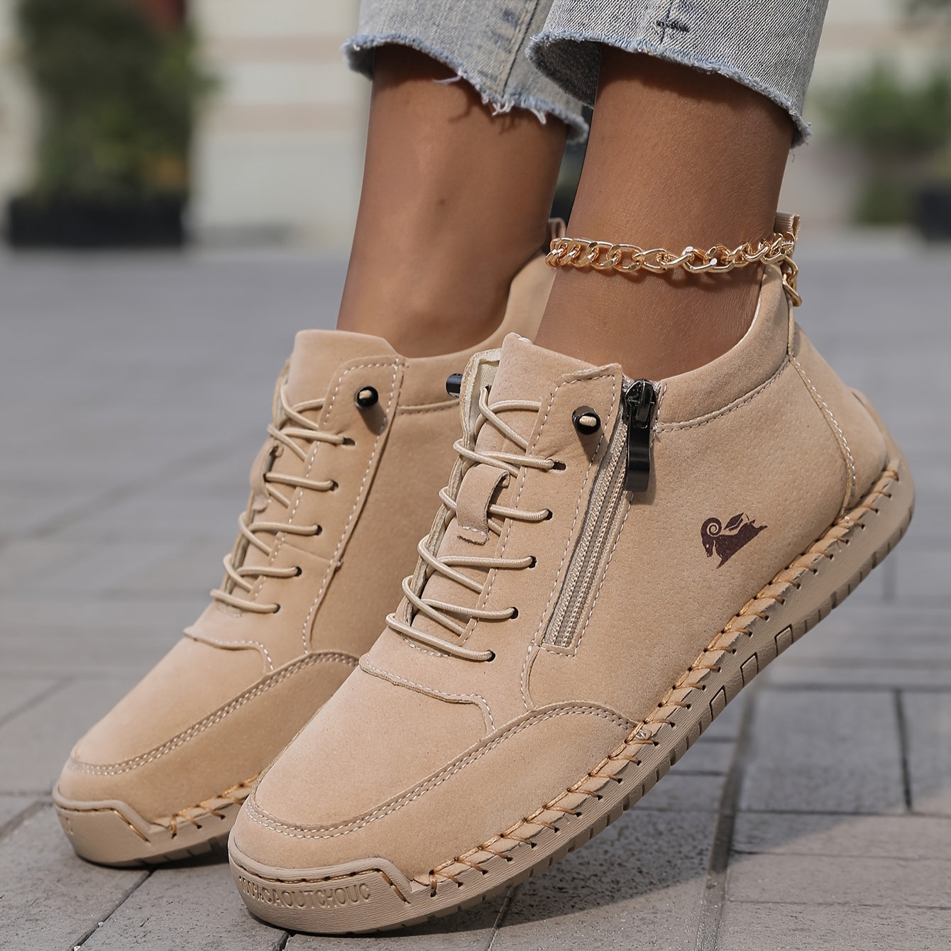 Orthopedic Walking Sneakers with Easy Side Zipper Closure