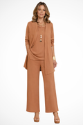 Elegant 3-Piece Wide-Leg Trouser Set for Women