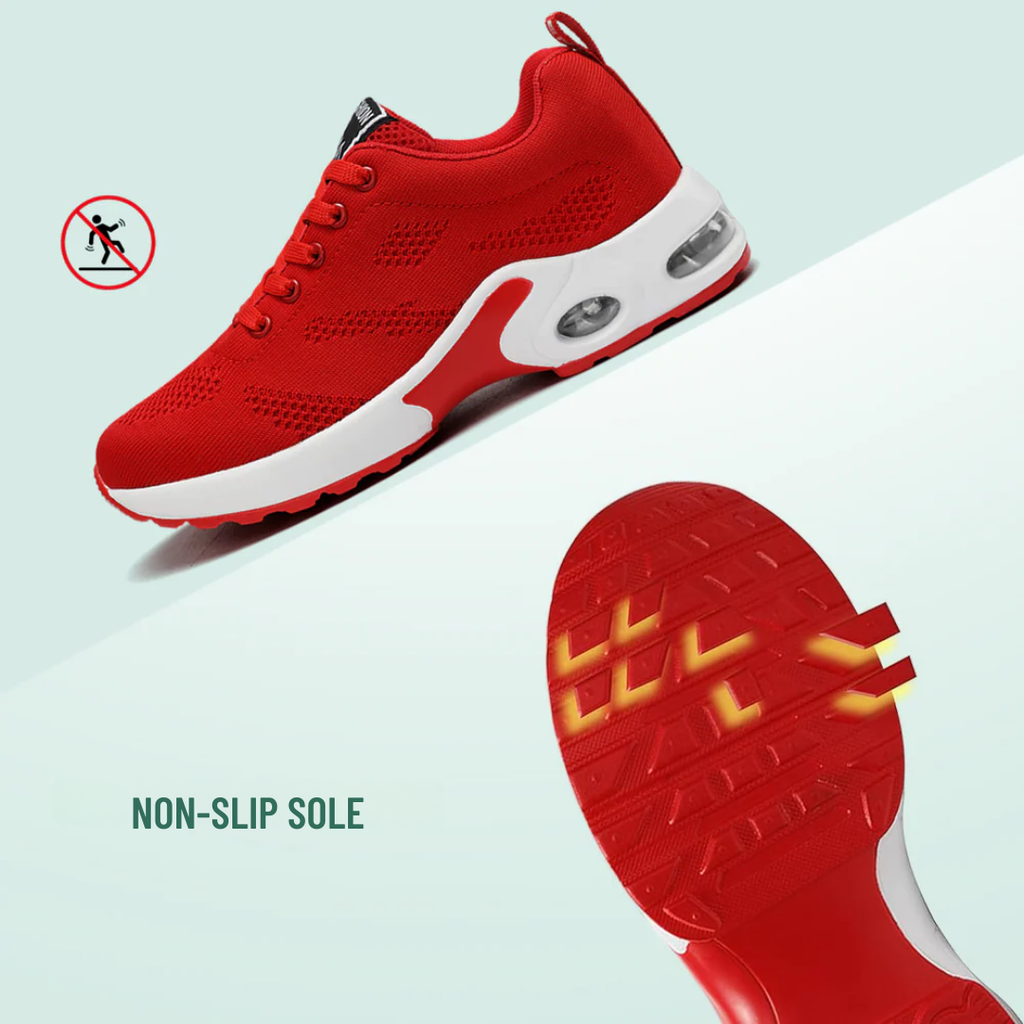 Red Orthopedic Walking Sneakers for Women Who Love Comfort and Color