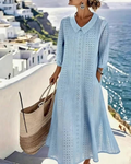 Elegant Midi Dress with Embroidered Details