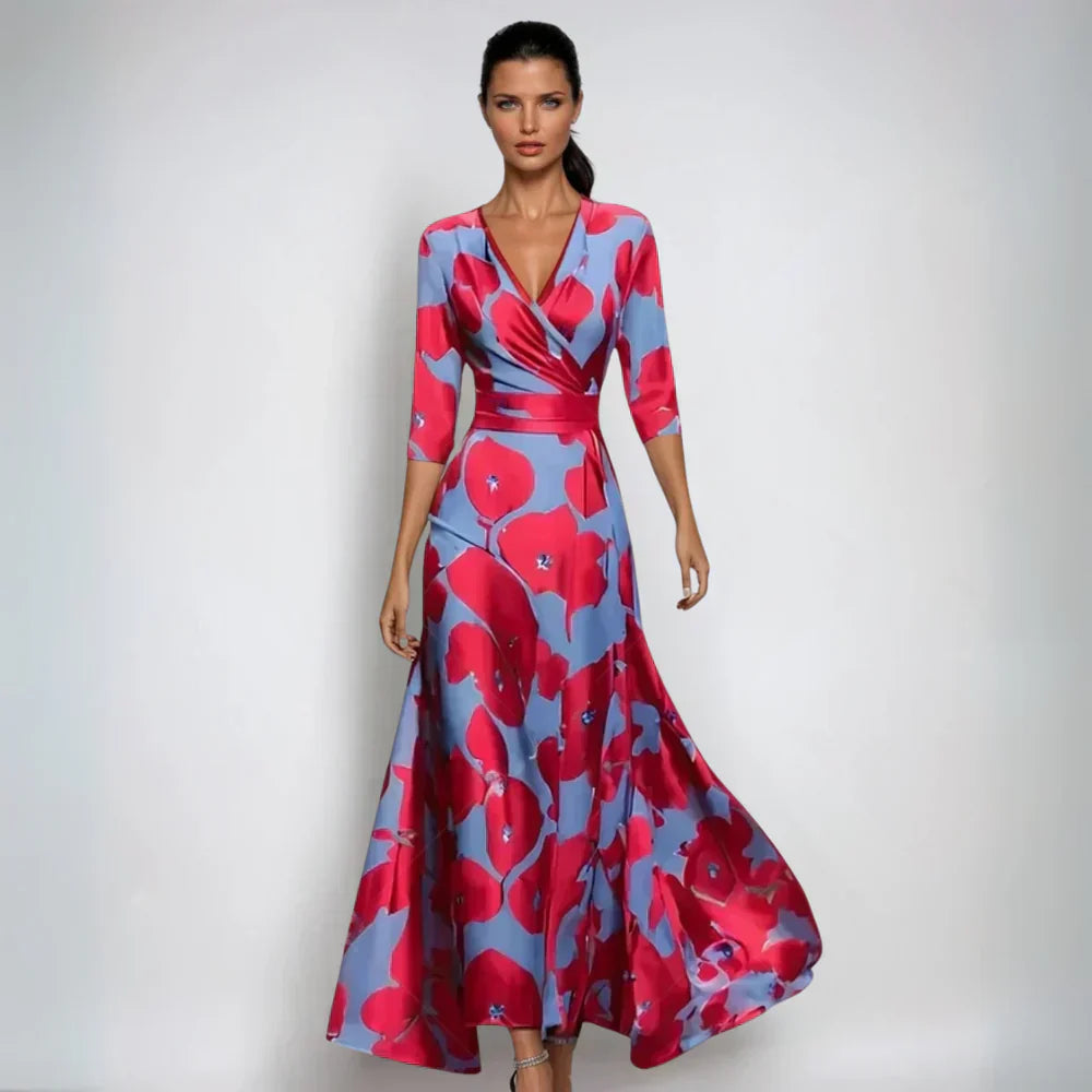 Emilia - Chic Bloom Wrap Dress