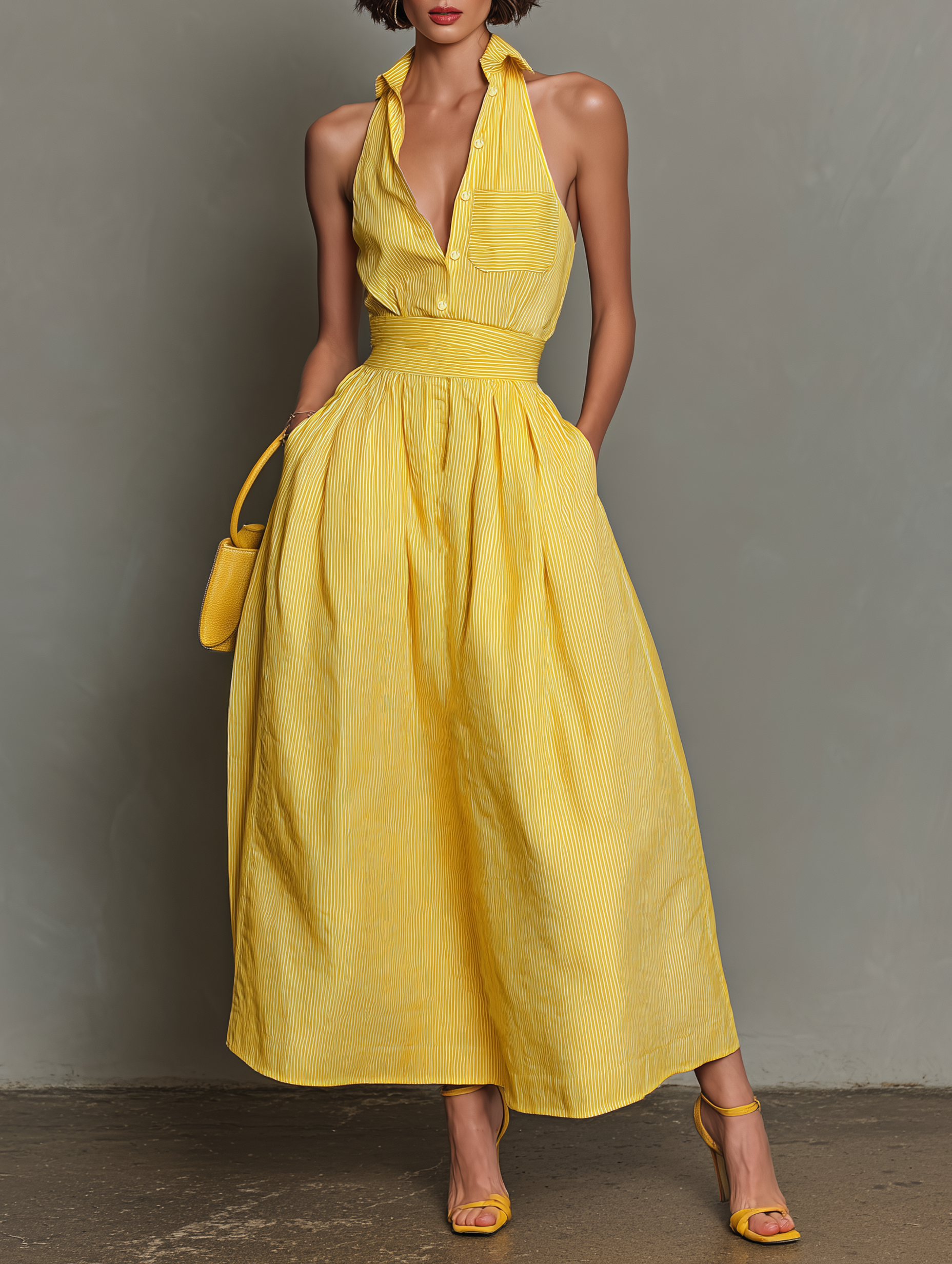 Striped Sleeveless Maxi Dress – Minimalist Summer Sophistication