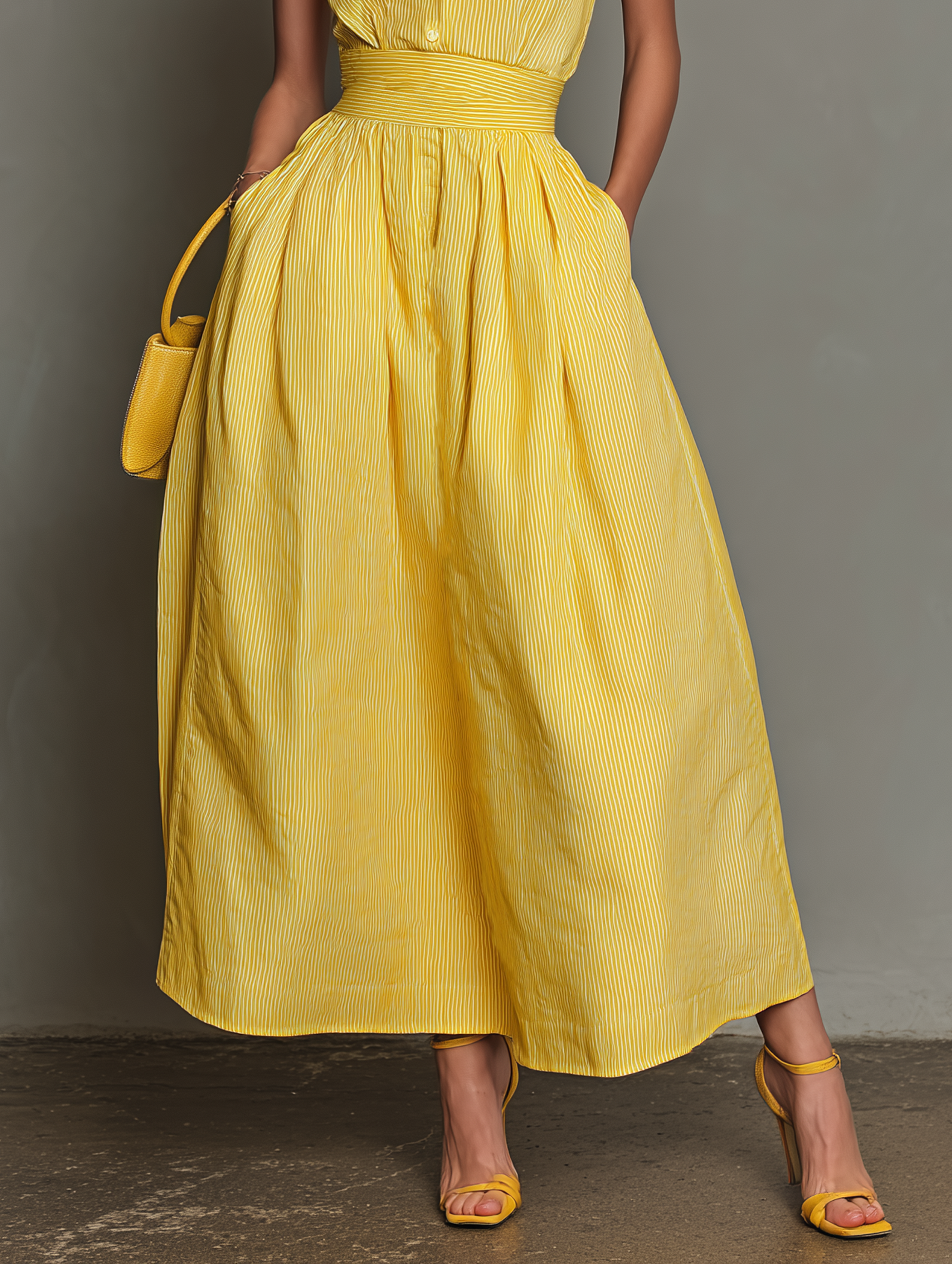 Striped Sleeveless Maxi Dress – Minimalist Summer Sophistication