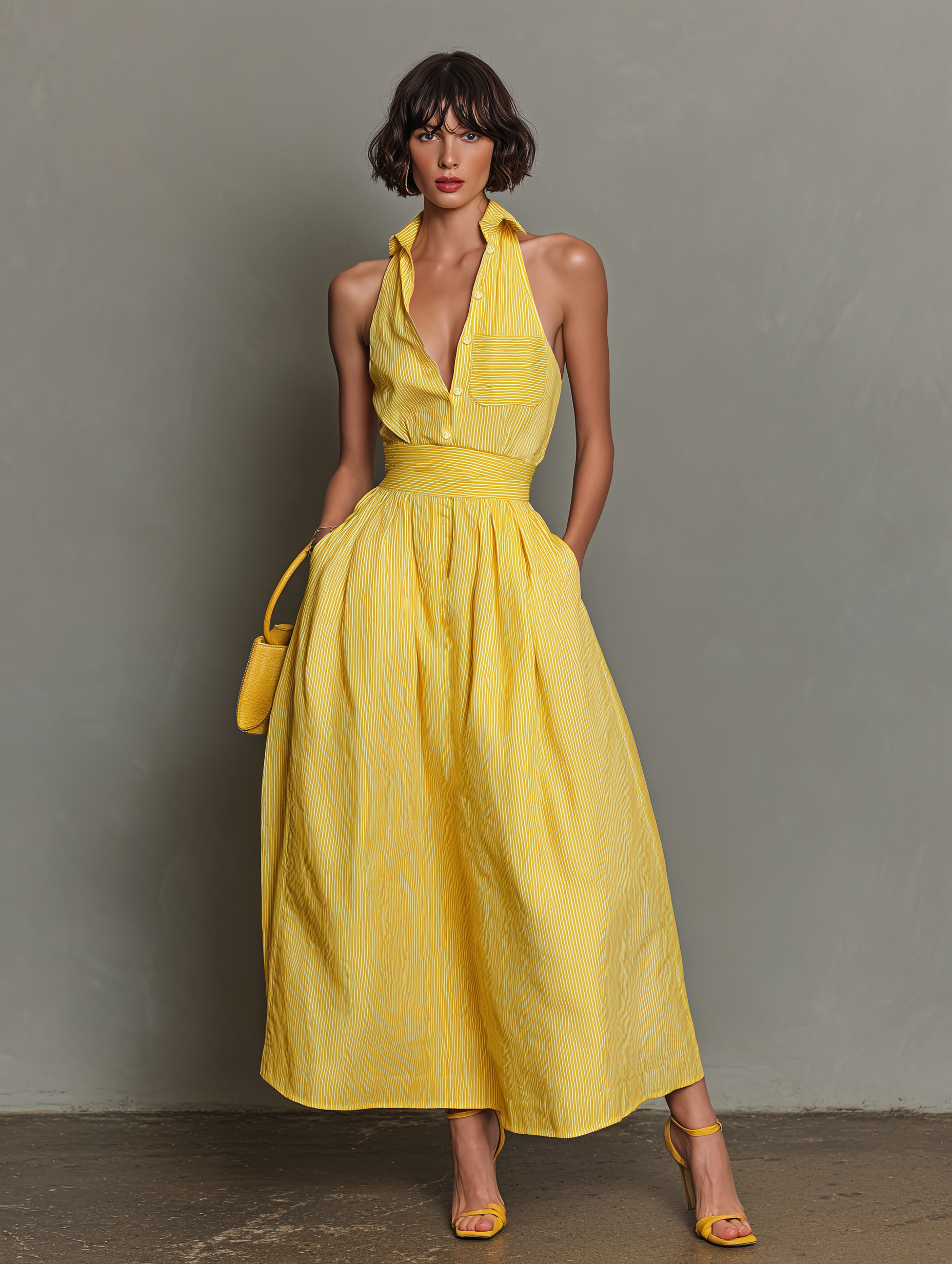 Striped Sleeveless Maxi Dress – Minimalist Summer Sophistication