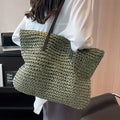 Oversized Woven Straw Tote Bag for Summer Beach & Travel