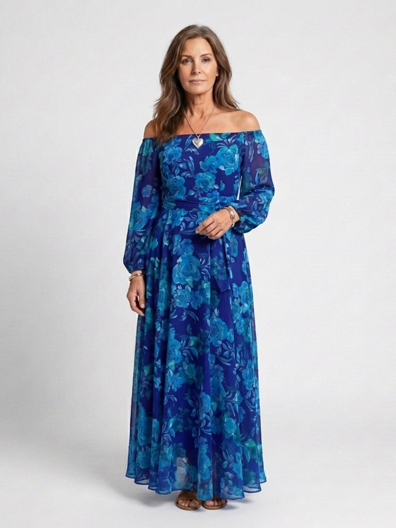 Aspen Off Shoulder Floral Maxi Dress