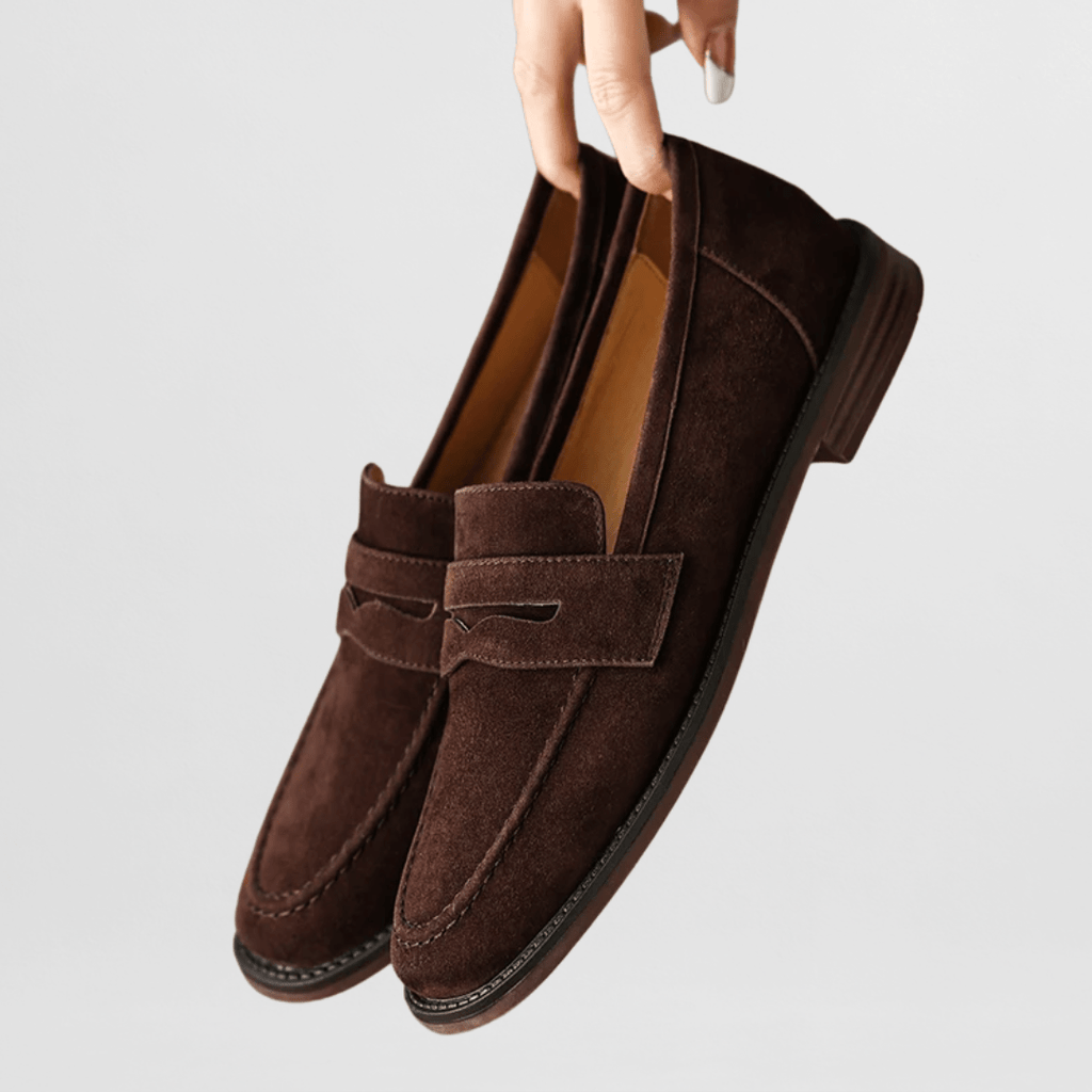 Bianca Classic Vintage Loafers in Chocolate Brown