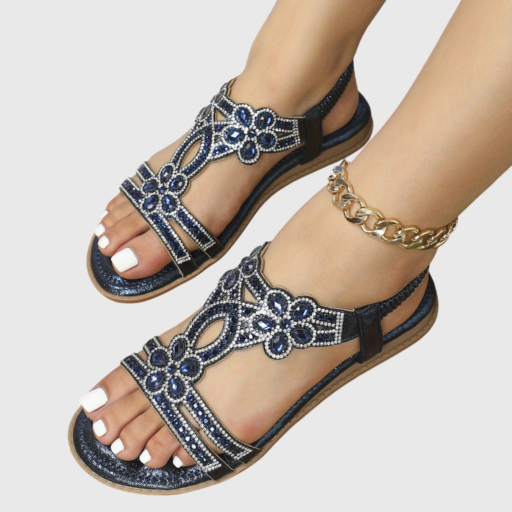 Elegant Orthopedic Sandals with Decorative Stone Detail