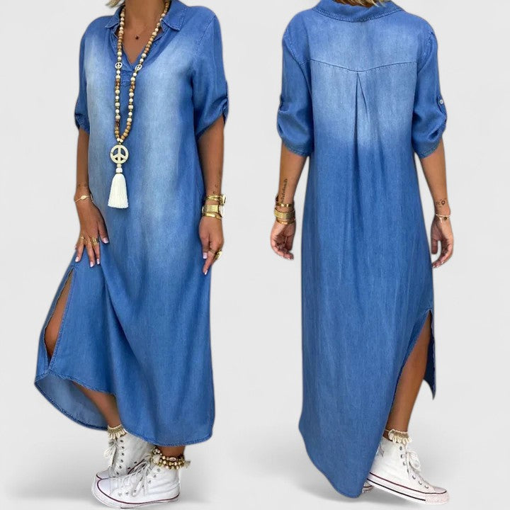Sophisticated Denim Dress with Effortless Elegance