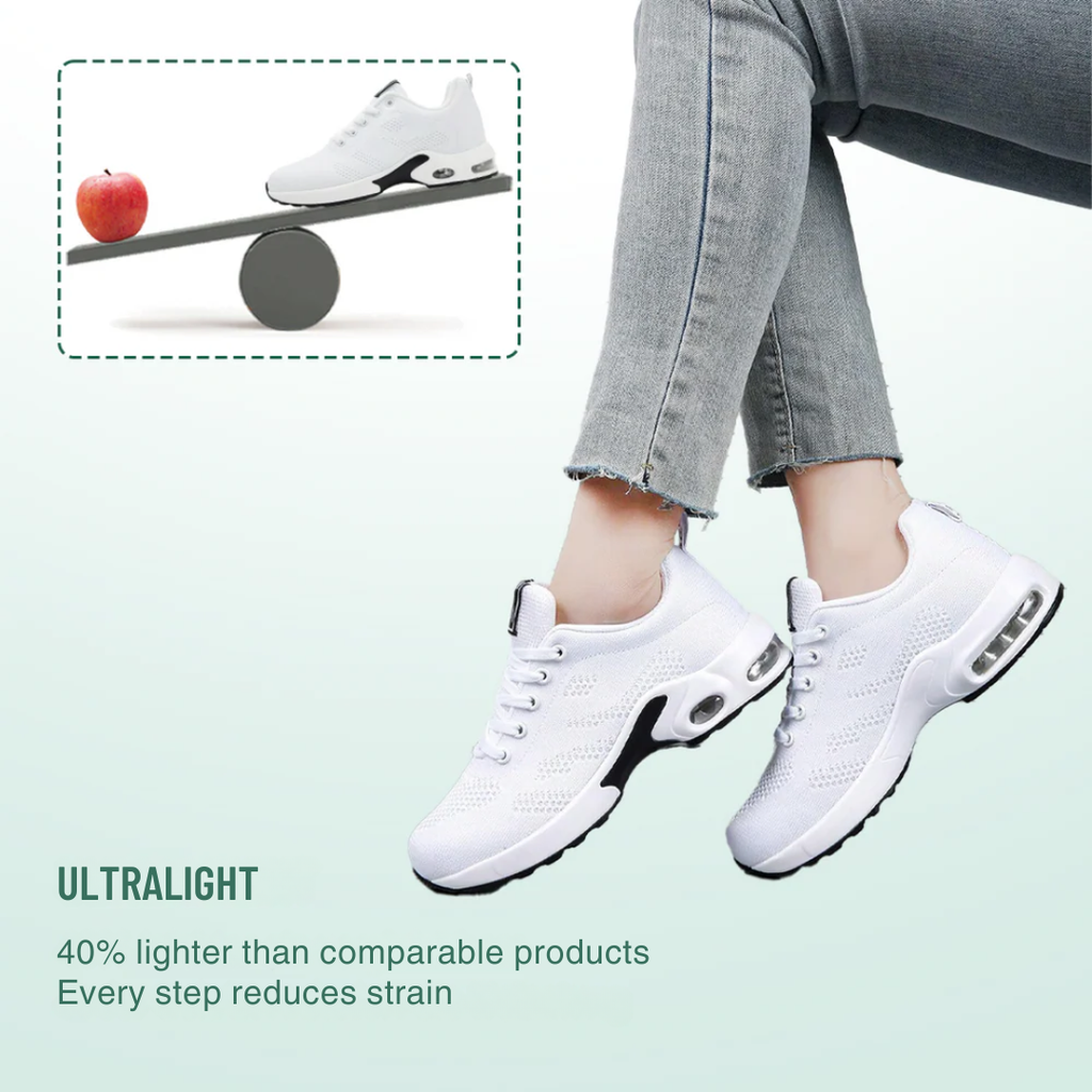 White Orthopedic Walking Sneakers with Arch Support for Women