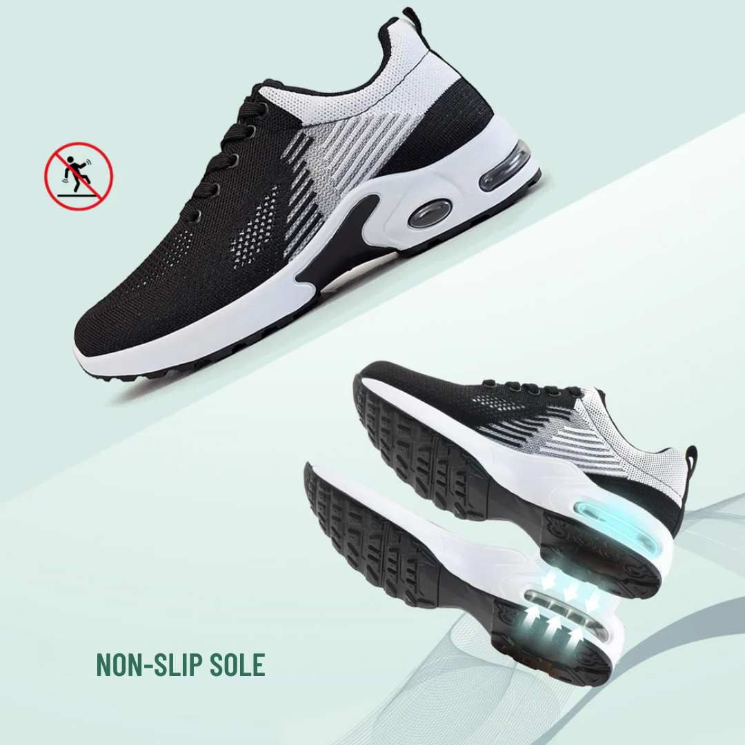 Orthopedic Walking Sneakers for Women White Black Comfort Shoes