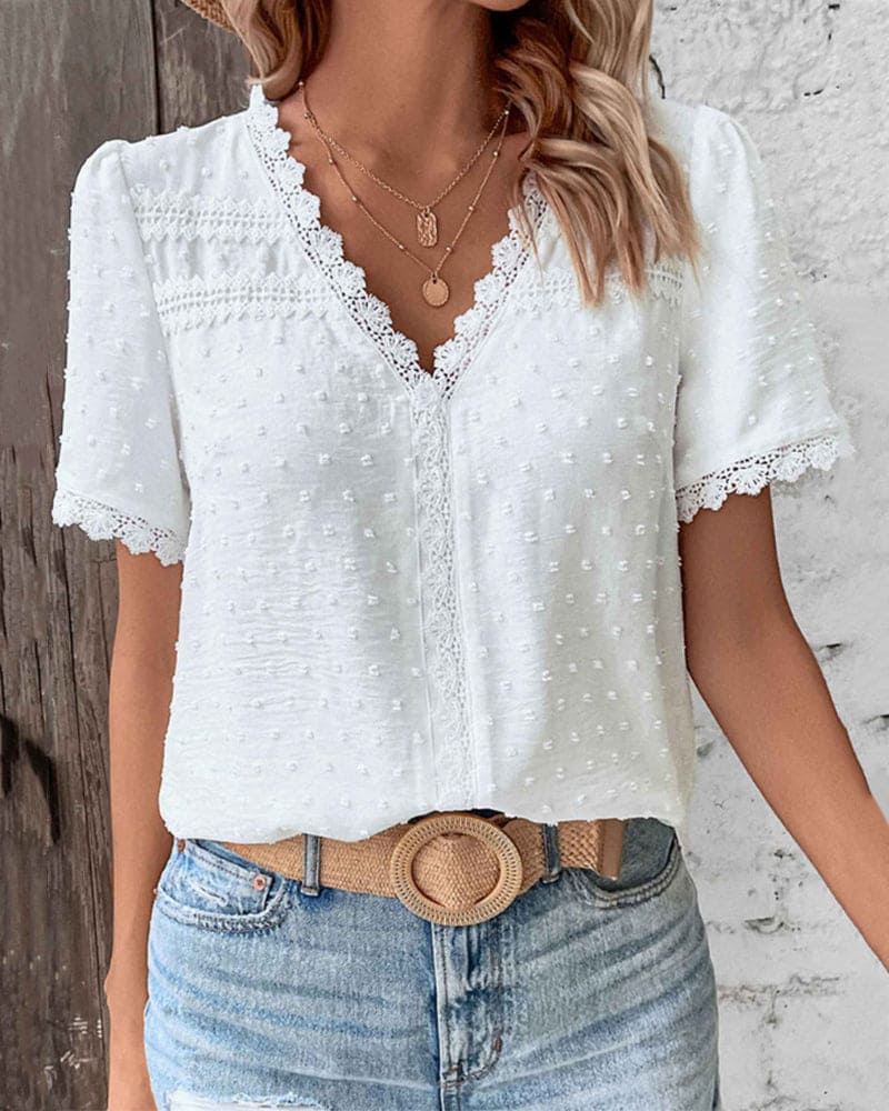 Romy Short Sleeve V-Neck Top