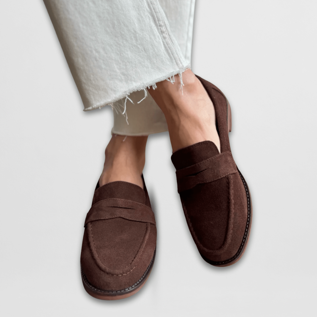 Bianca Classic Vintage Loafers in Chocolate Brown
