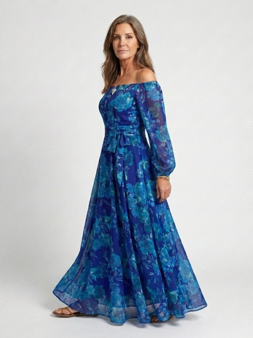 Aspen Off Shoulder Floral Maxi Dress