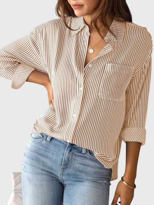 Ariana Collared Striped Shirt for Effortless Elegance