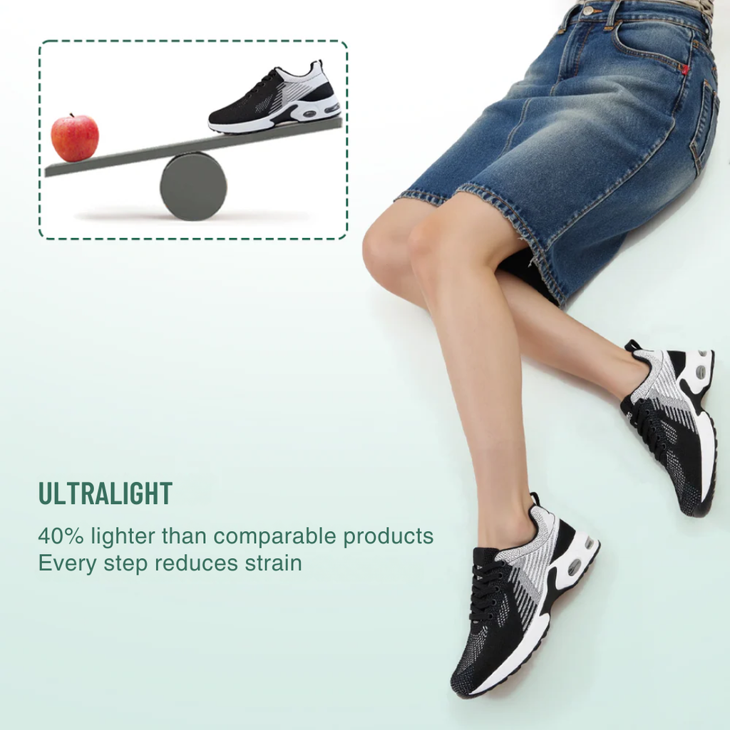 Orthopedic Walking Sneakers for Women White Black Comfort Shoes