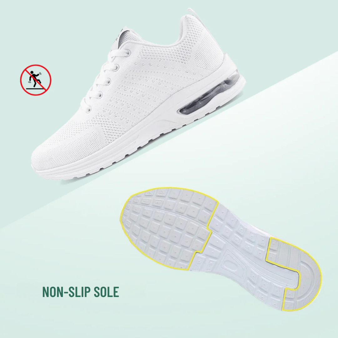 White Orthopedic Walking Sneakers with Arch Support and Wide Fit