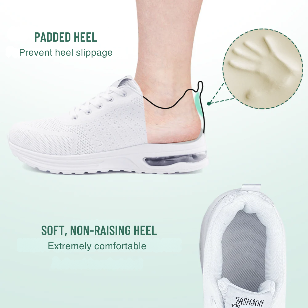 White Orthopedic Walking Sneakers with Arch Support and Wide Fit