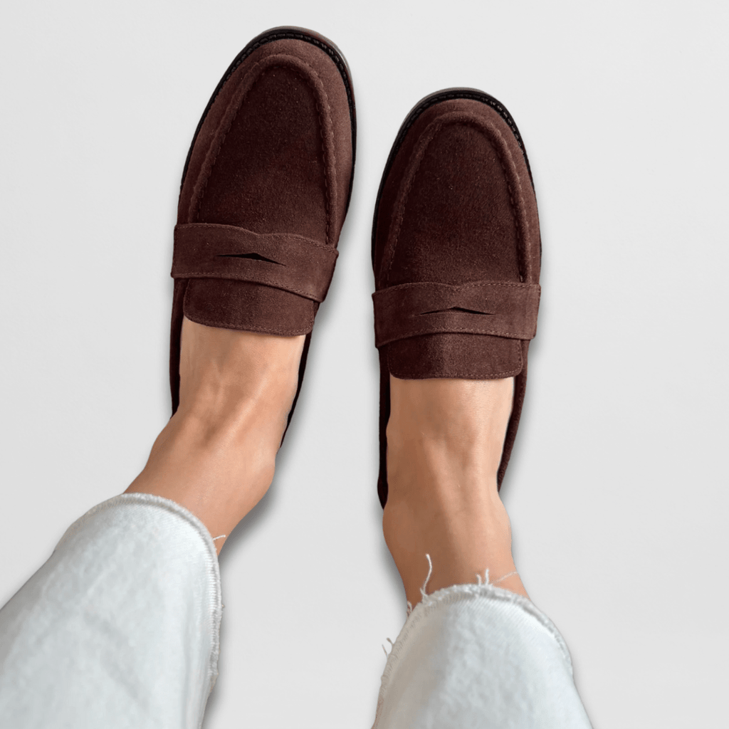 Bianca Classic Vintage Loafers in Chocolate Brown