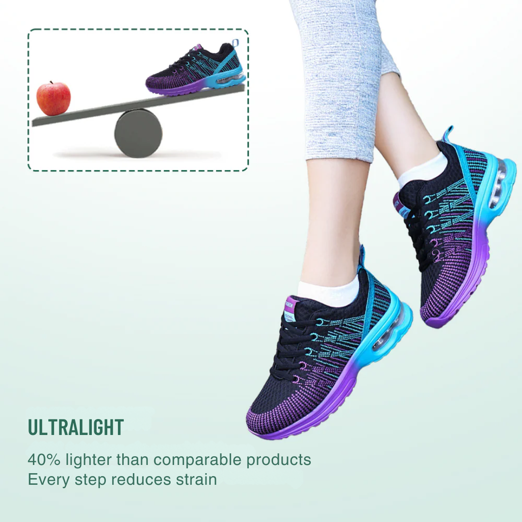 Bold Black Purple Orthopedic Walking Sneakers for Women Over 45