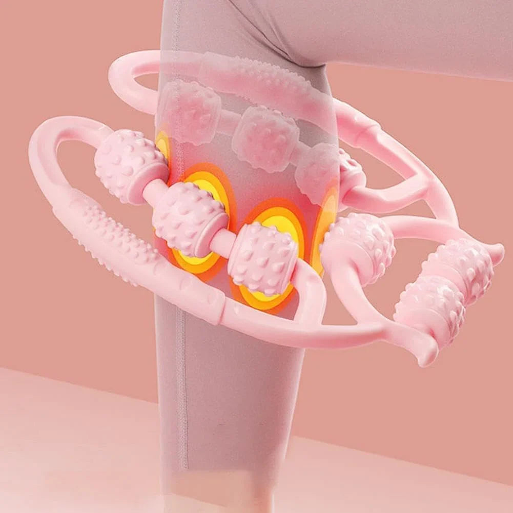 Leg-Sculpting Massager Roller — 7-Wheel Anti-Cellulite Tool for Thighs, Calves & Arms