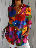 Anita - Vibrant Artistic Button-Up Blouse
