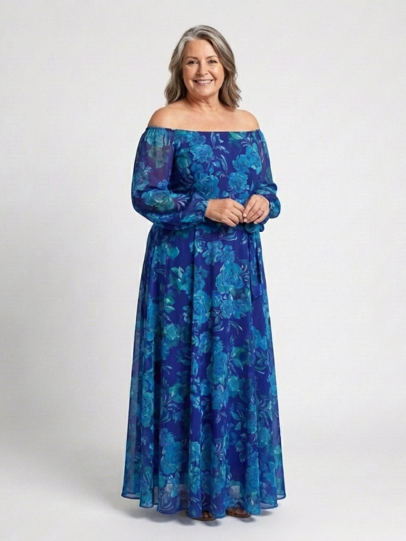 Aspen Off Shoulder Floral Maxi Dress