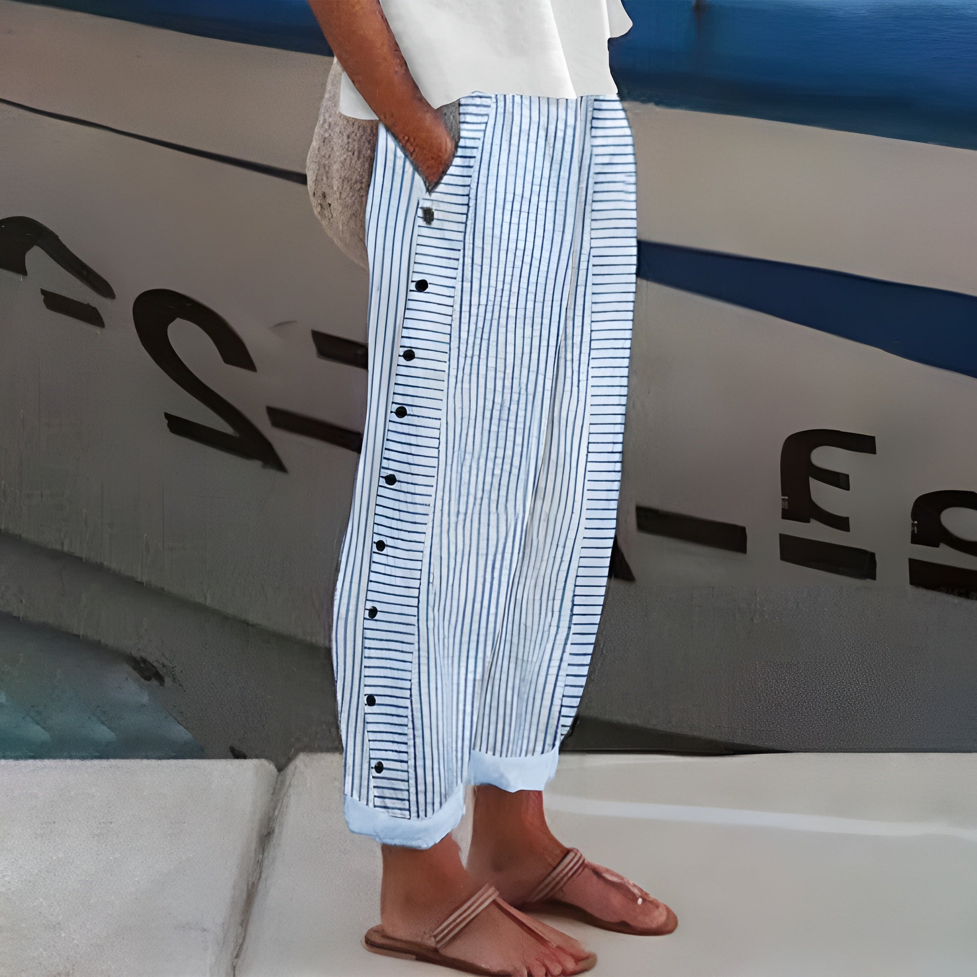 Women's Comfortable Pants with Side Pockets – Barbara
