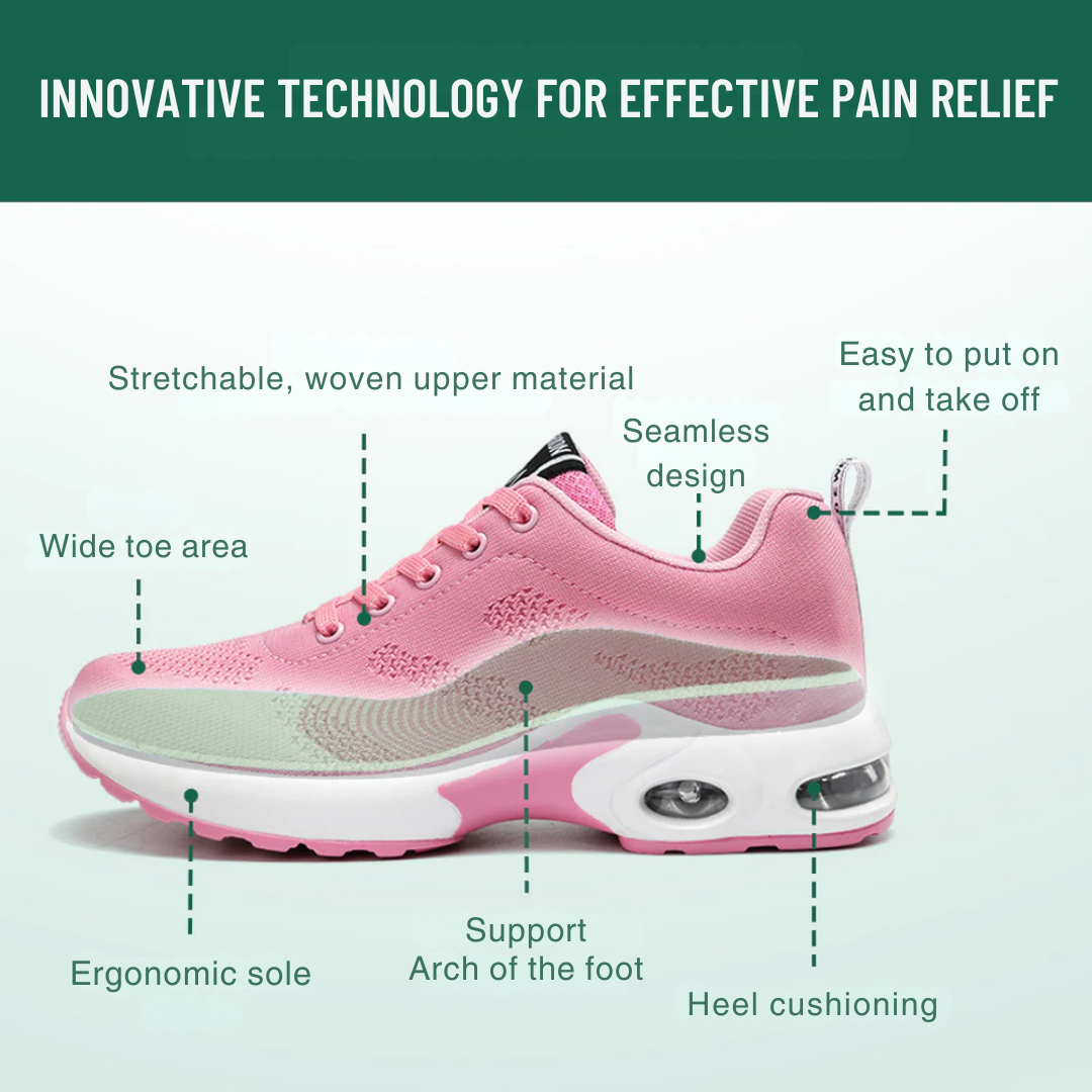 Pink Orthopedic Walking Sneakers with Arch Support for Women