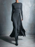 Elegant Jersey Maxi Dress with Wrap Knot