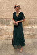 Elegant V-Neck Fantasy Party Maxi Dress – Dreamy Gradient Flowing Gown for Special Occasions