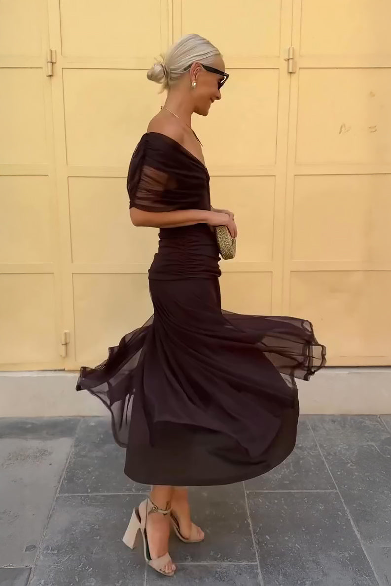 Off Shoulder Floral Maxi Dress for Elegant Occasions