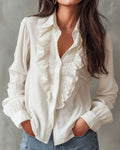 Simple Ruffled Reversible Blouse with Timeless Elegance