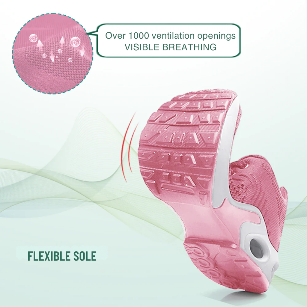 Pink Orthopedic Walking Sneakers with Arch Support for Women
