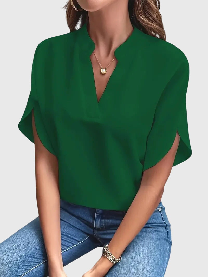 Beatrix V-Neck Shirt: Elegant Comfort for Every Day