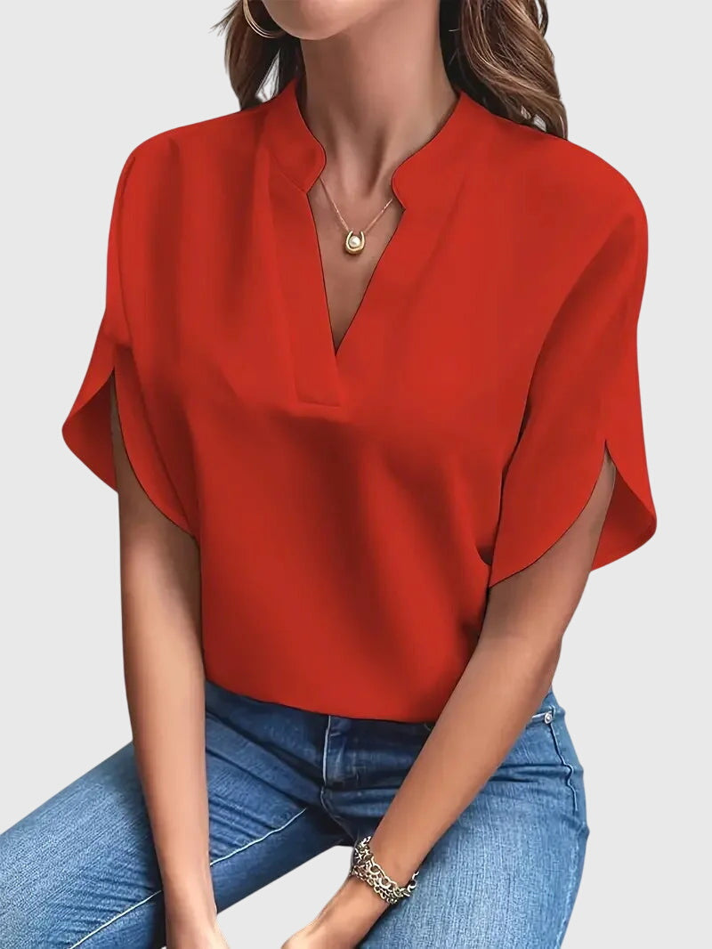Beatrix V-Neck Shirt: Elegant Comfort for Every Day