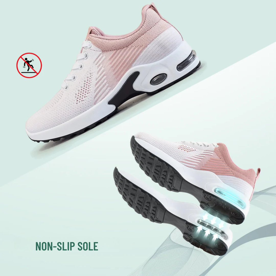 Orthopedic Walking Sneakers for Women in White and Pink