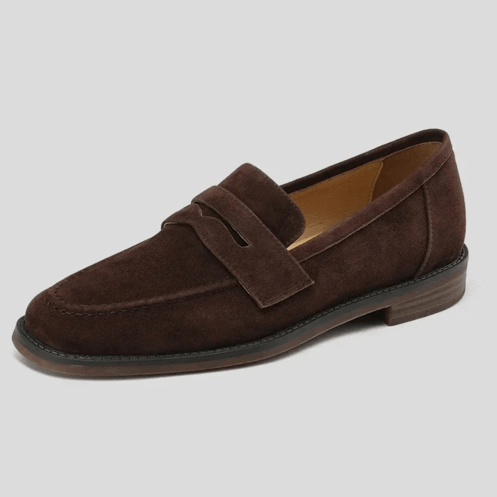 Bianca Classic Vintage Loafers in Chocolate Brown