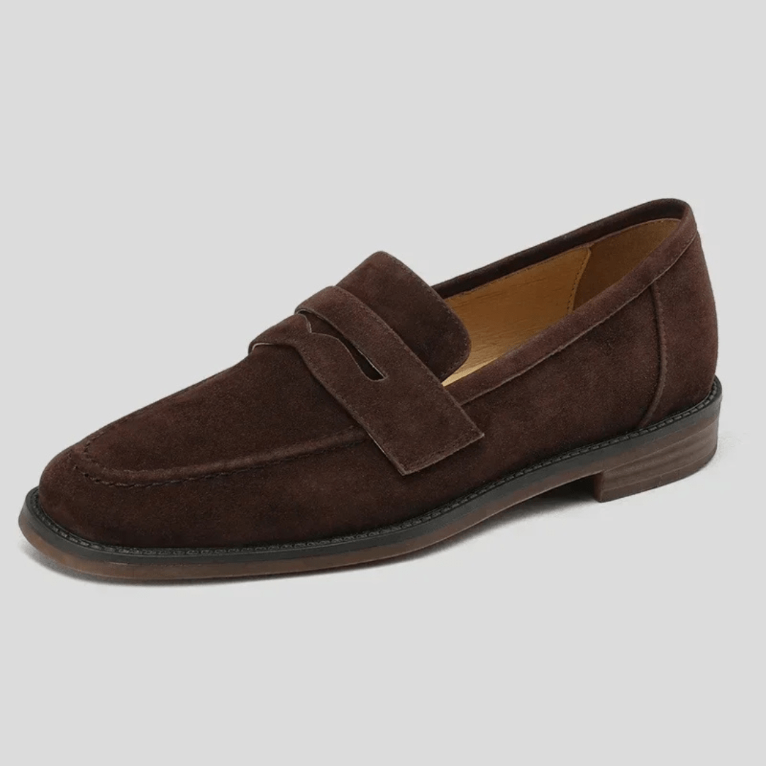 Bianca Classic Vintage Loafers in Chocolate Brown