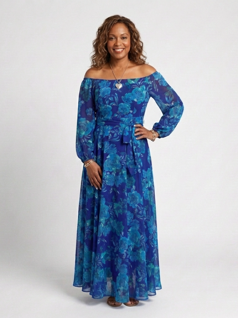 Aspen Off Shoulder Floral Maxi Dress
